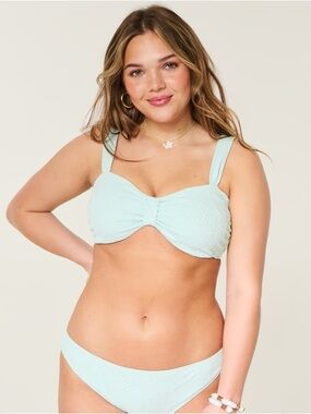 Hollister Light Blue Textured Bikini Set
